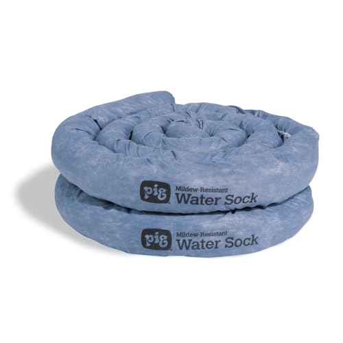 PIG Mildew-Resistant Absorbent Sock | Water Absorbing Snake | 3" W x 10' L | Absorbs up to 2.5 gal per Sock | 2 Count | PM50638
