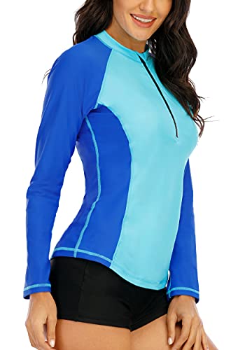 Halcurt Women's Long Sleeve Half Zip Surf Shirt #TOP27