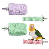 4 Stück Vogel Sitzstangen, Schleifharz, Vogelstange für Papageien, Kaustäbe zum Schleifen von Vogelzähnen, Vogelkäfig Sitzstangen für Lorikeet, Kakatoo, Nymphensittiche, Kakadus, Wellensitti und Conur