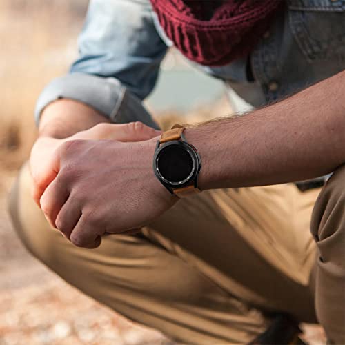Leather Band For Fossil Men's Gen 6/5E 44Mm/Gen 5 Carlyle/Garrett/Women's Julianna Smart Watch, 22Mm Adjustable Soft Leather Replacement Band For Women Men (Brown) #TOP7