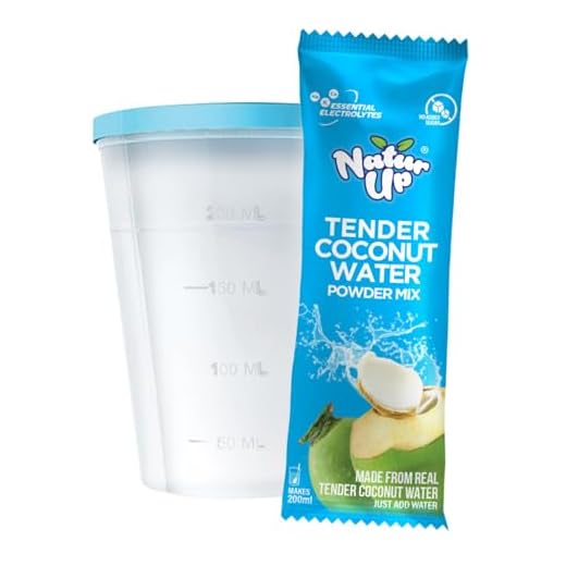 NATURUP Tender Coconut Water Powder Mix, 240 Grams [Pack of 20 sachets] (with Free Reusable PP Tumbler)