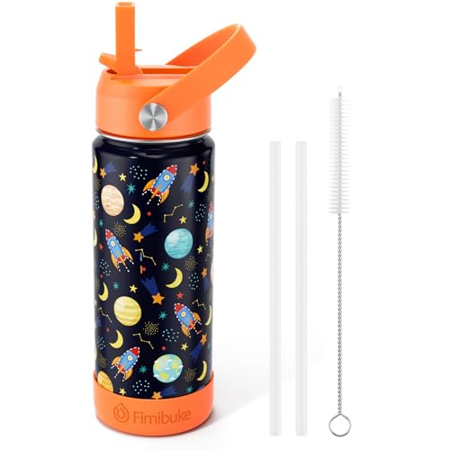 Fimibuke 18oz Kids Insulated Water Bottle, 18/8 Stainless Steel Kids Cups