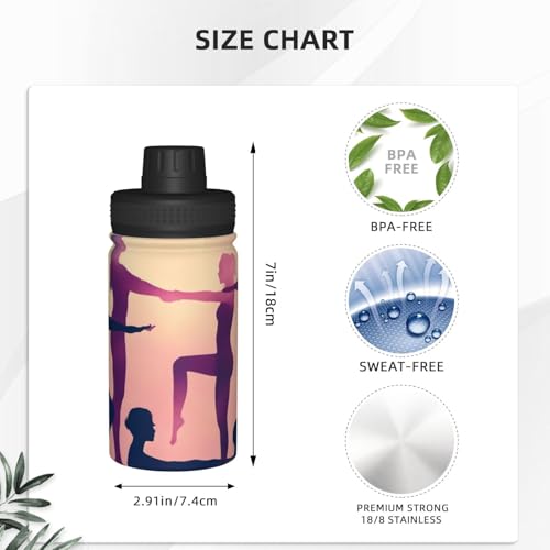 Botella de agua de acero inoxidable duradera de 355 ml con doble pared 5