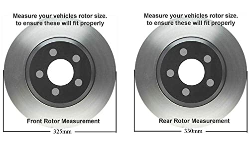 Image of Detroit Axle - Brake Kit for Chevy Express GMC Savana 2500 3500, Drilled & Slotted Brake Rotors Ceramic Brakes Pads Front and Rear Replacement: 4.63 inch inch Diameter Rear Center Hole