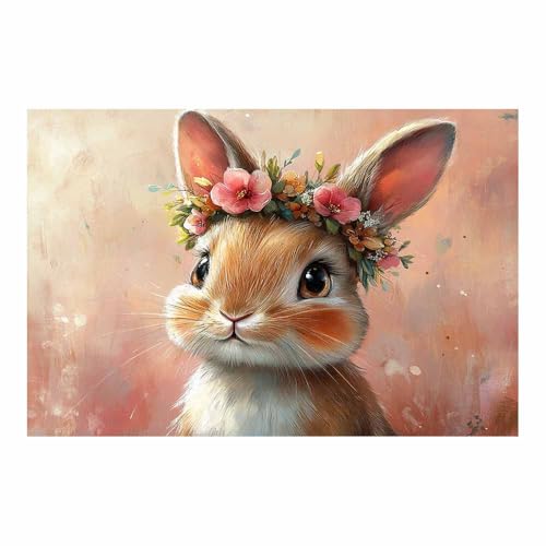Peinture Lapin Toile BOHUO 70x100cm Solution Idéale Pour Habiller Un Grand Mur Blanc Sans Châssis