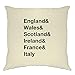 Tim and Ted Il Sei Nazioni Fodera per Cuscino Inghilterra, Galles, Scozia Natural One Size