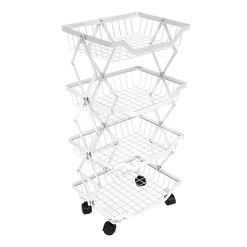 NOLITOY Suporte De Revista Azul Dobrado Para Frutas 1 Peça Chuveiro Com Carrinho De Roda Prateleira