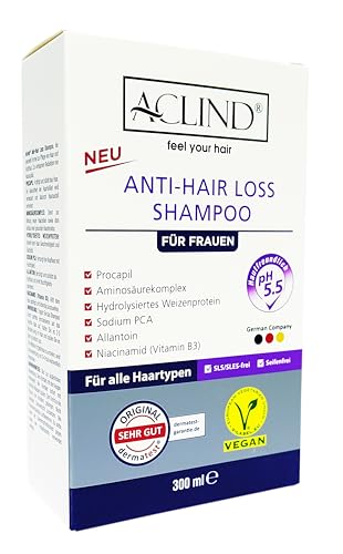 Aclind Anti-Hair Loss Shampoo Women Vegan 300 ml Anti Hair Loss Shampoo Promotes Hair Growth and Activates Hair Root Against Hair Loss For All Hair Types Dermatologically Tested - Image 3