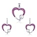 Produktbild ORDO Diamonds® Set aus 925 Silber, Ohrringen und Anhänger, Zirkonischer Umriss des Herzens, gelocht, 4.8 g