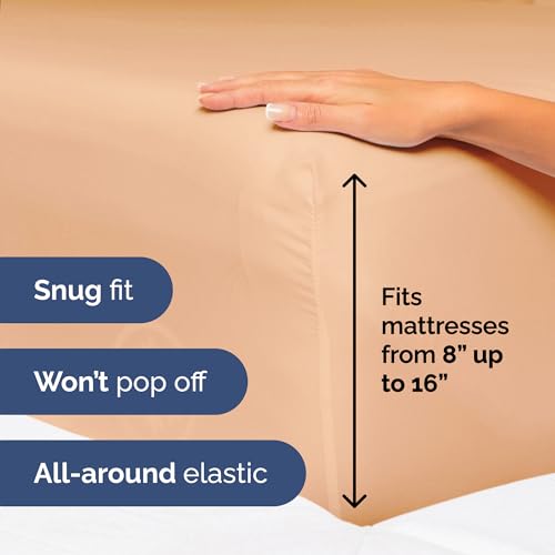 Image of Twin Size 3 Piece Sheet Set - Ultra Soft & Cooling Sheets - Peach