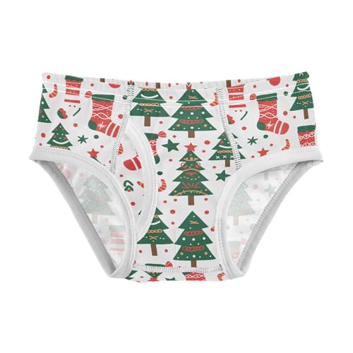 visesunny Boys Cotton Underwear Christmas Stocking Tree Printed Toddler Soft Training Briefs Size 2T-8Y for Kids