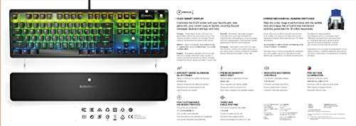 Steelseries Apex 5 Tastiera da Gaming Meccanica Ibrida, Illuminazione RGB per ogni Tasto, Smart Display OLED, Layout QWERTY Americano - PC