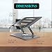 Adjustable Foldable Laptop Stand | 360° Rotating Base Holder, Ergonomic Design, Heat Dissipation | Height Flexible for Better Posture, Multi-Angle Riser Stand | Fits All Laptops & Tablets | 11 Inches