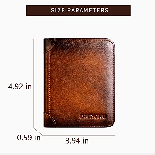 SENYIDUCAN BanYaNu RFID Trifold Wallet for Men - Mens Genuine Leather Wallets - 11 Credit Card Holders - Mens Tri Fold Wallet with 2 Money Cash Slots - Gift For Man3