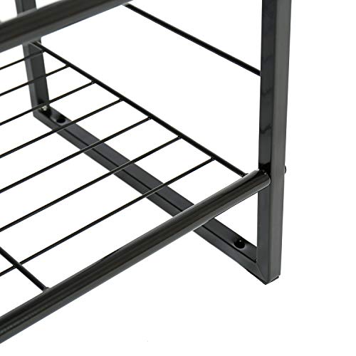 JEROAL 4-Tier Stackable Shoe Rack, Metal Shoe Shelf Storage, Shoe Storage Organizer for Entryway, Cloakroom and Living Room, Black - Thumbnail 5