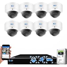 GW Security 16 Channel H.265+ PoE 12MP NVR 4K Security Camera System with 8 x 4K 8MP Face Recognition/Human/Vehicle Detection Outdoor Indoor Microphone Dome IP Camera, 10+ Smart AI Functions