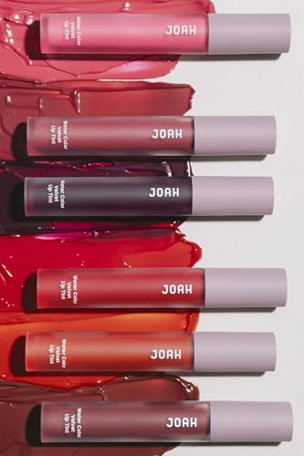 Image of JOAH Water Color Velvet Lip Tint 0.16oz, Lightweight Hydrating Lip Stain with Vitamin E & Cupuacu Butter - Long Lasting Transfer-Proof Matte Lip Color, Buildable Korean Beauty Lipstick (Brick Red)
