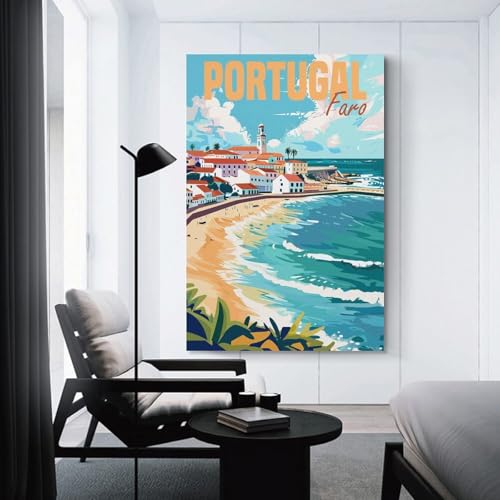 Tableau Faro Portugal 40x60cm pour raviver un mur blanc de salon