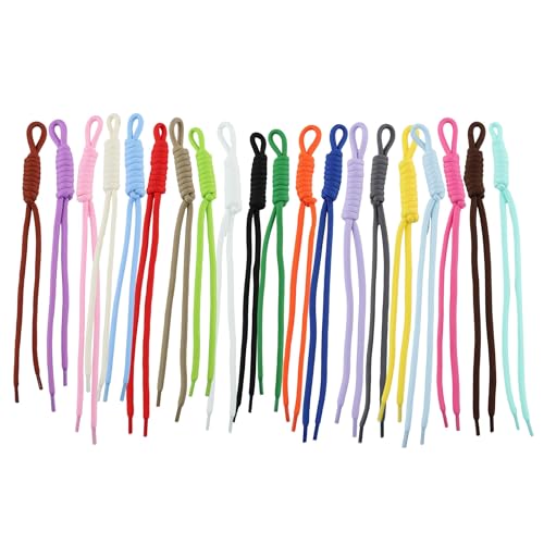 Kexinglu 20Pcs Colorful Paracord Keychains for Bag Charms about 9.5/24cm Long Paracord Rope Key Chain Braided Cord for Purse Backpack Handbag Decoration Accessories