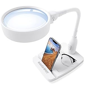 iMagniphy 8X Desk Magnifier with Light- Desktop Magnifying Glass with Light and Stand- Great to Repair Tech Gadgets…