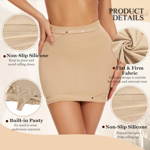 Ellareese Half Slips Shapewear Slips for Under Dresses Slip Skirt Body Shaper for Women Shapewear Dress With Built In Thong — view 4