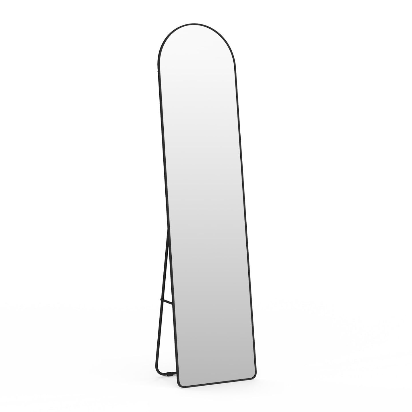 IDMarket - Miroir sur Pied Contour Noir 160 x 40 cm
