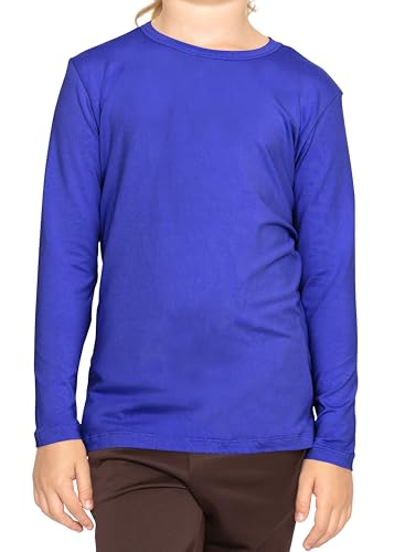 Image of Shirts for Girls Long Sleeve Crew Neck Top, Hoodie or 3 /4 Sleeve Soft Stretch Kids Lightweight Size 2-16