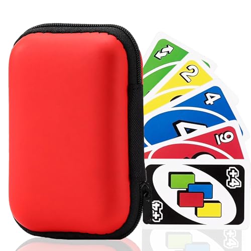 TAOBWN UNO Case Playing Card Case Waterproof and Scratch Playing Card Holder Travel Organiser for UNO Card Game and Small Accessories(Red)
