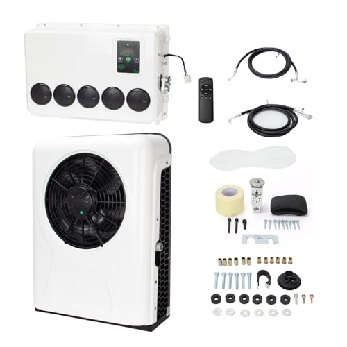 Universal 12V RV Air Conditioner, 12000BTU Truck Air Conditioner Split Fit Trucks Motorhome Camper cars Van Trailer, Fast Cooling Low Noise, 12V DC AC
