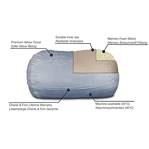 Charlie & Finn DER GRÖSSTE SITZSACK EUROPAS! Relaxen wie auf Einer Wolke Flauschige 1500 l Memory-Foam Füllung und… – Bild 6