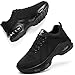 Womens Orthopedic Trainers Running Shoes Air Cushion Athletic Sports Lightweight Tennis Walking Sneakers Casual Mesh Breathable Ladies Fashion Plantar Fasciitis Jogging Shoes All Black UK 5.5