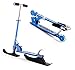 Monopattino da neve ricreativo per giovani, pieghevole 2 in 1 Monopattino da neve in alluminio regolabile per bambini Tavola da sci per adulti 2 ruote, Migliore scooter da neve compatto per giovani