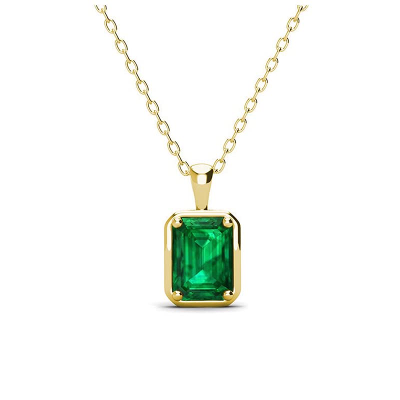 Collier pendentif émeraude en argent pour femme, le cadeau idéal de valeur