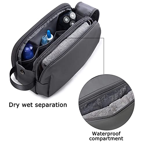 Image of Handcuffs Multi-Pocket Toiletry Bag for Men & Women, Travel Pouch for Toiletries Shaving Kit & Cosmetics, Water Resistance Pouch, Travel Pouch for Make Up (Grey)