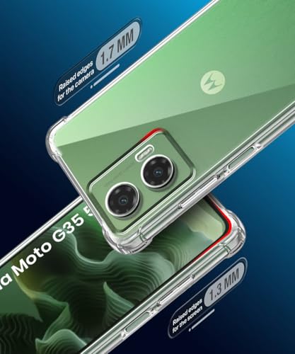 Image of WOW IMAGINE Clear Back Cover Case for Motorola Moto G35 5G | Shockproof Soft TPU Case | Cushioned Edges for Ultimate Protection Back Cover Case - Transparent