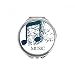 Flappg Blue Music Mim White Hand Compact Mirror Round Portable Pocket Glass