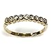 Solid 14k Yellow Gold 0.3 ctw Natural Diamond 9 Stone Bezel Set Wedding Band Ring for Women 2.8 mm - Handmade in USA - April Birthstone (rose-gold, 3.5)
