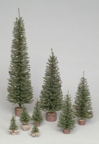 Vickerman 9" Caramel Pine Artificial Christmas Tree Unlit, Seasonal Indoor Tabletop Home Decor With Decorative Wood Base #TOP29