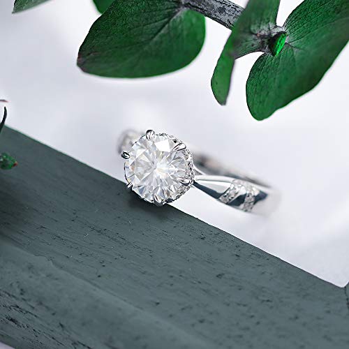 DovEggs Moissanite Engagement Rings for Women,Moissanite Wedding Rings, 1.5ct 7.5mm G-H-I Color Heart Arrows Cut Moissanite Lab Grown Diamond Solitaire 14K Gold QUALITY Sterling Silver4