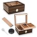 Humidor in legno di cedro in legno di cedro con umidificatore e igrometro per casa e ufficio, scatola di sigari per gli amanti dei sigari (medio) immagine