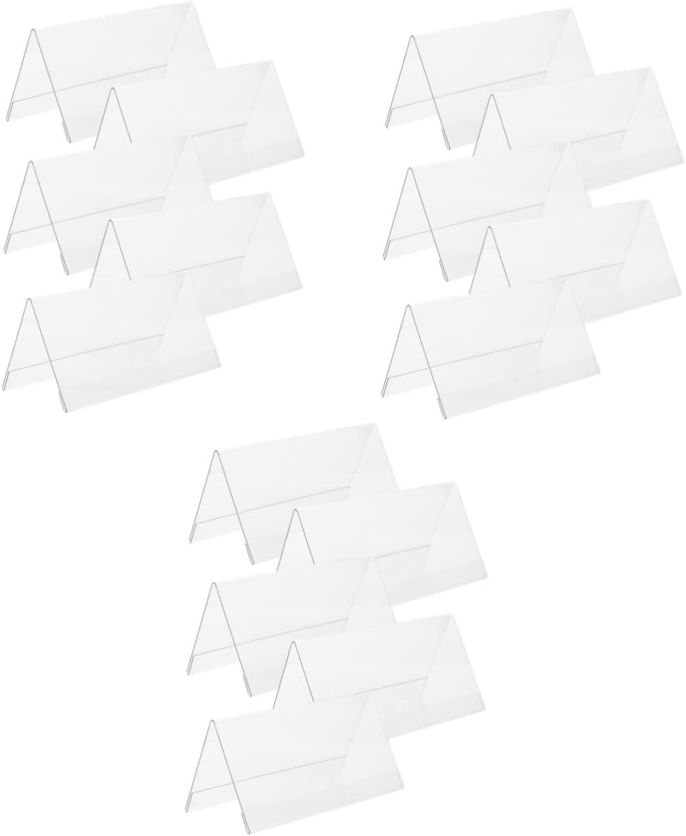 IMIKEYA 15pcs Blank Acrylic Place Cards for Weddings Parties and Events Double-sided Shaped Table Sign Holders Acrylic Design for Easy