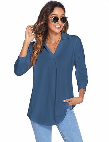 Image of Newchoice Womens 3 /4 Sleeve Shirts Business Casual Tops