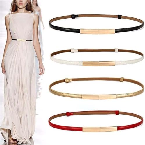 Belts for Women, Waist Belt Women's Waist Belts Fashion Versatile Pair Buckle Thin Belt Decorative Thin Belt Dress Belt(Red)2