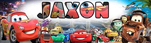 Disney Car - 8.5"x30" Personalized Name Poster, Customize With Your Child's Name, Birthday Party Banner