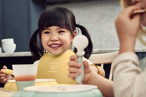 BABYBJÖRN Slabbetset (Baby slabbetje + kleine slabbetje), kunststof, poedergeel - Image 4