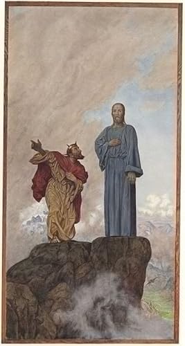 Affiche Tentazione Di Cristo Hans Thoma toile decoration murale 60x90cm