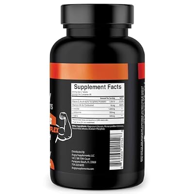 Angry Supplements BCAA Amino Acid Complex Tablets for Workout Recovery, Strength, Repair with L-Leucine, L-Isoleucine, L-Valine, Vitamin B6, and Vitamin E, (1-Bottle 180ct)