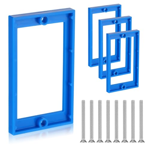 4 Pcs 1/4 Single Gang Box Extender Electrical Box Extender with 8 Screws Junction Boxes Extension Accessories for Electrical Boxes and Power Socket Switch