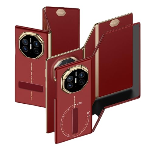 Huawei Mate XT�p�AHuawei Mate XTS �����^�t���t���[���ی�P�[�X�i270°�����\�X�^���h�t���E�����f�U�C���j�A�ϏՌ��X�����ی�J�o�[ (���b�h)