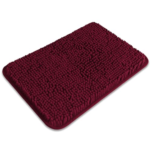 PureSwan Petit tapis de salle de bain pour chien 30,5 x 45,7 cm – Lavable et absorbant, antidérapant – En chenille épaisse et douce pour salle de bain,...